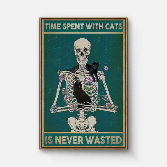 Time Spent With Cats Is Never Wasted Canvas 