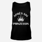 Après Ski Prinzessin Unisex TankTop mit Krone, Schwarz für Winterurlaub