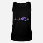 Australien Herzschlag Flagge Unisex Unisex TankTop Schwarz, Patriotisches Design