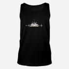 Bücherherz Pulslinien-Design Schwarzes Unisex TankTop für Buchliebhaber