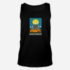 Busfahrer Berge Sonnenuntergang Unisex TankTop, Kreatives Design für Busliebhaber