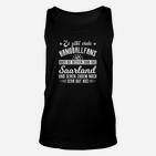 Handball-Fan Unisex TankTop Saarland-Aufdruck, Schwarzes Tee für Fans