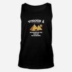 Humorvolles Bergsteiger Unisex TankTop Vitamin Berg Spruch, Bergmotiv Schwarz