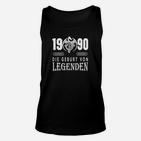 Jahrgang 1990 Schwarzes Unisex TankTop Geburt von Legenden Design