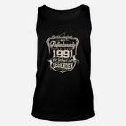 Jahrgang 1991 Legendäres Unisex TankTop, Personalisiert Schwarz