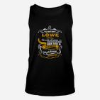 Löwe Motiv Damen Unisex TankTop, Inspirierendes Zitat, Schwarzes Tee