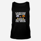 Lustiges Camping & Bier Fan Unisex TankTop Camping ist Geil - Bier Macht's Besser - Schwarz