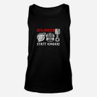 Motorbegeistertes Unisex TankTop 'Zylinder statt Kinder', Motorgrafik - Schwarz