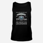 Schwarzes Herren Unisex TankTop 1966 Geburt von Legenden Aufdruck, Retro Design