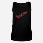 Schwarzes Herren Unisex TankTop mit rotem Aufdruck, Grafik Tee Design