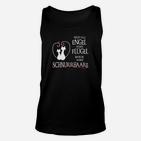 Schwarzes Katzen-Engel Unisex TankTop, Spruch über Schnurrhaare