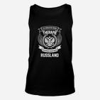 Schwarzes Tee mit Spruch 'Ich brauche keine Therapie, nur Russland' Unisex TankTop