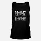 Schwarzes Unisex TankTop 1987 Die Geburt von Legenden, Vintage Design