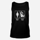 Schwarzes Unisex TankTop 'Deine Frau vs. Meine Frau' – Lustiges Design