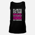 Schwarzes Unisex TankTop mit Neon Warnhinweis & Liebeserklärung