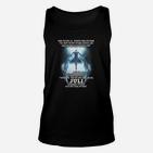 Schwarzes Unisex TankTop mit Sci-Fi-Engel-Design, Inspirierender Spruch Tee