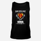 Superhelden Oma Unisex TankTop Schwarz, Motiv 'Habe keine Angst, OMA ist hier'