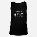 Tagesplan Unisex TankTop: Kaffee, Arbeit, Fahrrad, Wein Motiv Lustiges Tee