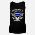 Thailand-Motiv Schwarzes Unisex TankTop: Keine Therapie, Nur Thailand Spruch