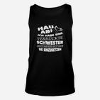 Verrückte Schwester Schwarzes Unisex TankTop, Lustiger Aufdruck Tee