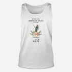 Einfache Frau Angeln und Wein Unisex TankTop, Weißes Damen Tee