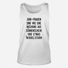 Juni-Geburtstags-Unisex TankTop für Frauen – Sonnenschein & Wirbelsturm Mix