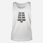 Özil Ciao-Print Fanshirt mit Deutschlandflagge – Weiß Unisex TankTop