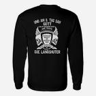 Landshuter Spruch & Totenkopf Schwarzes Herren Langarmshirts