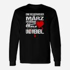 Besserwisser März Dame Langarmshirts, Schwarzes Herz-Design Tee