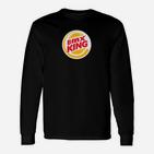 BMX King Logo Herren Langarmshirts in Schwarz, Trendiges Freizeit-Tee