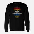 Deutsch-Ukrainische Wurzeln Design Langarmshirts, Schwarz-Baumwolle