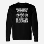 Geburt von Legenden 1990 Langarmshirts, Schwarzes Retro Design