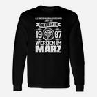 Geburtstags-Langarmshirts März 1987, Personalisiertes Tee für Jubiläum