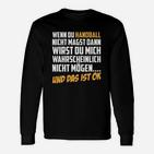 Handball-Fan Langarmshirts mit Spruch für Fans, Unisex Schwarzes Tee