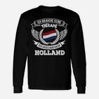 Holland-Liebhaber Langarmshirts Schwarz mit Spruch 'Therapie in Holland'