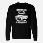 Humorvolles Langarmshirts Männer aus Stahl fahren Autos aus Pappe, Witziges Herrenshirt