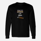 Lustiges Schwarzes Langarmshirts: Ich kenne Superhelden - Oma mit WhatsApp