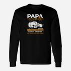 Lustiges Vatertag Langarmshirts mit Papa & Tochter Spruch, Schwarzes Herren Motiv-Langarmshirts