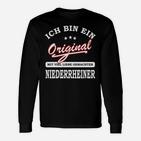 Original Niederrheiner Langarmshirts mit Spruch, Schwarz für Lokalpatrioten