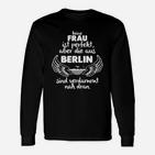 Schwarzes Damen-Langarmshirts Berlin Spruch, Nahezu Perfekte Berliner Frau