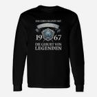 Schwarzes Herren-Langarmshirts 1967 Geburt von Legenden - Retro Geburtstagsdesign