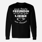 Schwarzes Langarmshirts Beste Freundin Große Liebe - Geschenk für Freundinnen