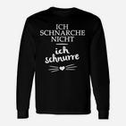 Schwarzes Langarmshirts Ich schnarche nicht, ich schnurre mit Herz & Schnurrhaare