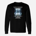 Schwarzes Langarmshirts mit Sci-Fi-Engel-Design, Inspirierender Spruch Tee