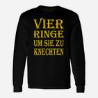Schwarzes Langarmshirts mit Vier Ringe um sie zu knechten Aufdruck in Gold für Fans