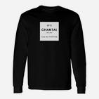 Schwarzes Unisex Langarmshirts mit Chantal Nº 5 Parfum-Design, Stilvolles Mode-Statement