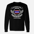 Thailand-Motiv Schwarzes Langarmshirts: Keine Therapie, Nur Thailand Spruch