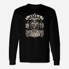 Vintage 1973 Die Geburt von Legenden Herren Langarmshirts, Retro Design