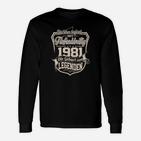 Vintage 1981 Legendäres Geburtstags Langarmshirts, Retro Design