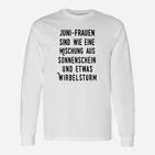 Juni-Geburtstags-Langarmshirts für Frauen – Sonnenschein & Wirbelsturm Mix